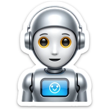 I want an AI chat bot image which represents as chat bot agent. sticker