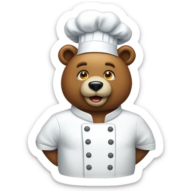 Bear with a chef hat sticker