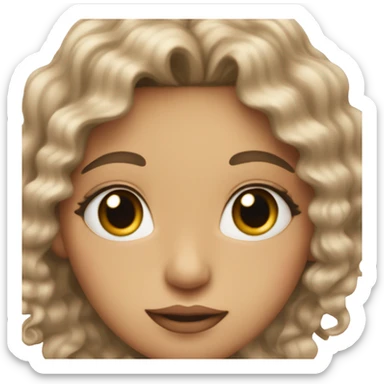 A profile picture with a girl with wavy hair and a little bit of make up ￼ sticker