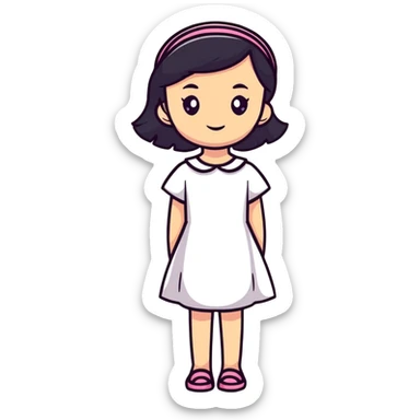 teen girl in a blue dress sticker