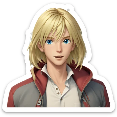 blonde boy with blue eyes sticker