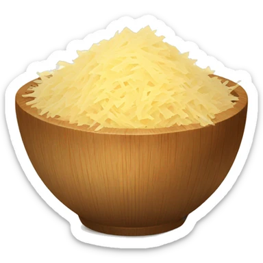 grated parmesan in a wooden bowl  sticker