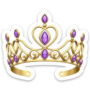 gold headband tiara with purple diamonds sticker