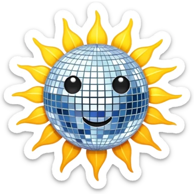 Make a disco ball sun￼ sticker