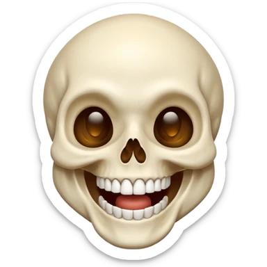 Laughing skull sticker