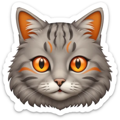 grey tabby cat sticker