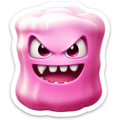 evil pink marshmallow  sticker