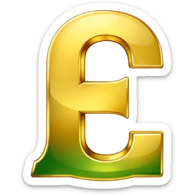 number 7 in golden and green shadows sticker