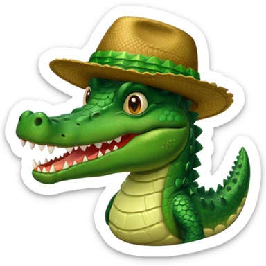 crocodile in hats sticker