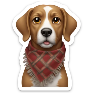 Dog with schal sticker