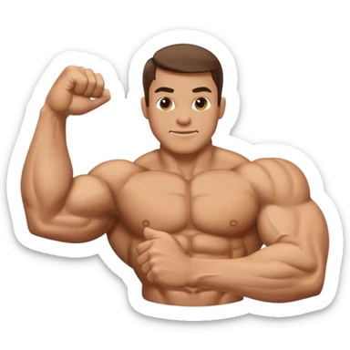 single isolated flexing bicep with arm curled sticker