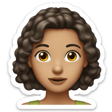 Brunette girl with hazel eyes sticker