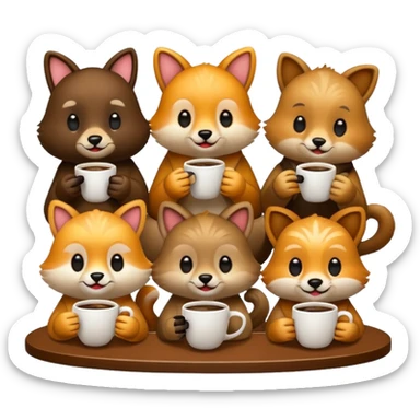 animaux qui prennent le café sticker