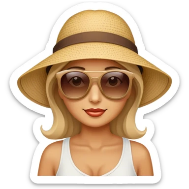 tan lady at beach  sticker