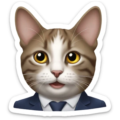macron carresse un chat sticker