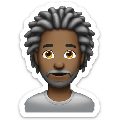 black man 50 ish dreads hair grey bearded  sticker
