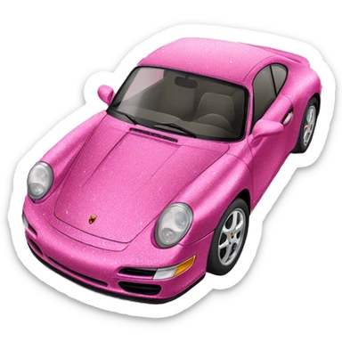 Pink glitter Porsche 2024  sticker