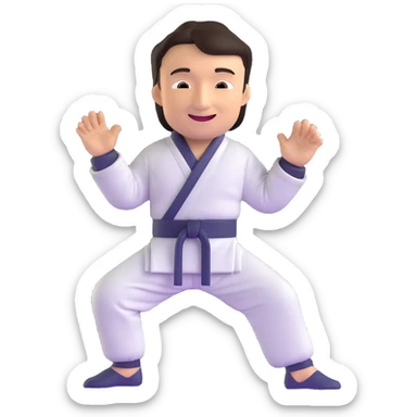 Jackie Chan with his signature smile, martial arts master pose sticker