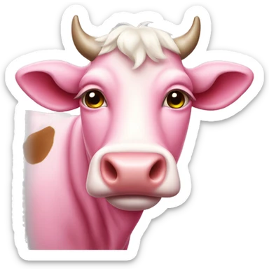 Pink cow sticker