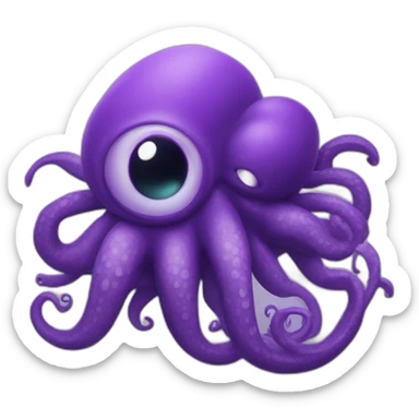 purple kraken sea monster sticker