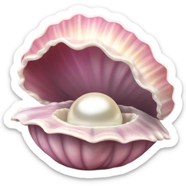 Pink clam with pearl sticker