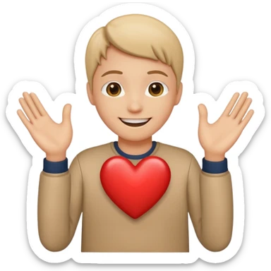 Smile with heart hands sticker