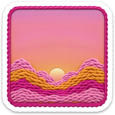 crochet stitch (it has a color like a peach-pinky sunset)  sticker
