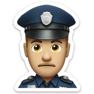 Grumpy policeman sticker