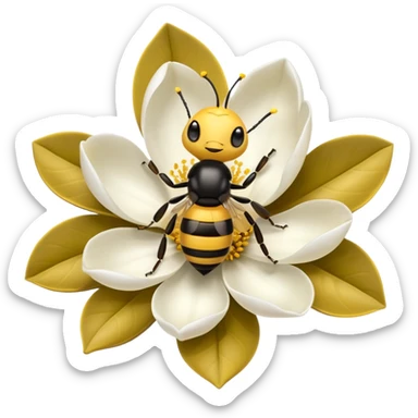A magnolia with a bee on it sticker