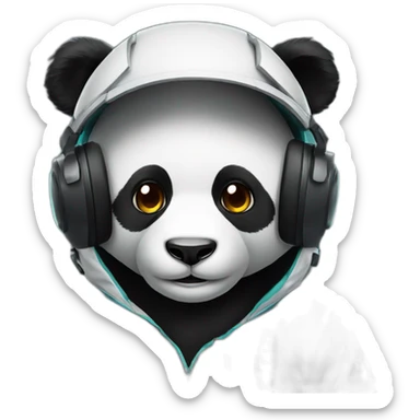Panda playing eSport avec un casque eSport  sticker