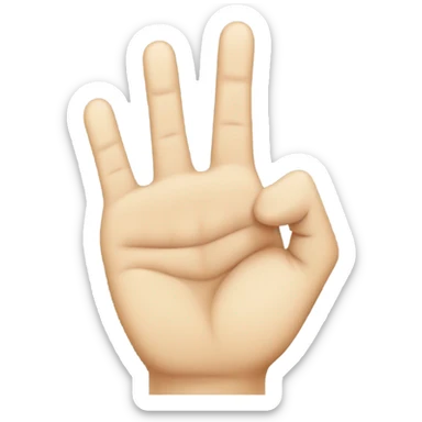 Hand with three missing fingers sticker