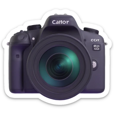 DSLR camera with lens facing forward sticker