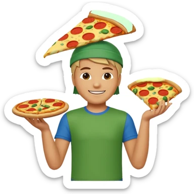 Roblox classic "Noob's avatar with a pizza on its head sticker