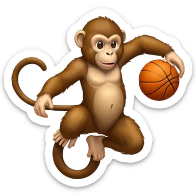 Monkey dunking basketball  sticker