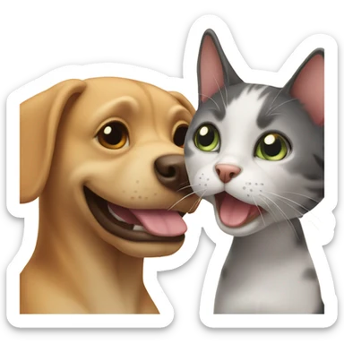 Dog and cat sticker