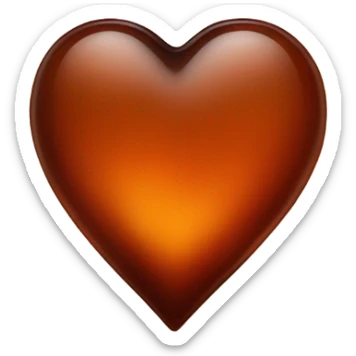 Burnt sienna glass heart sticker