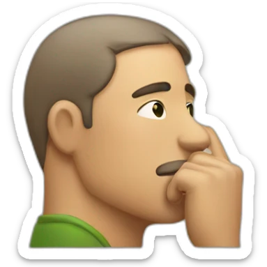 man thinking with hand on his chin sticker