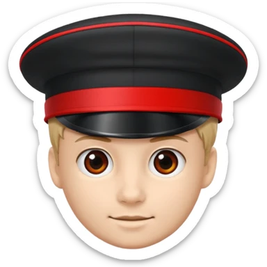 traditional German student cap (Studentenmütze), round with flat top, colored band, small visor, classic style sticker