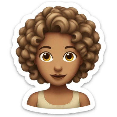 Girl with tanned skin with curly hair sticker