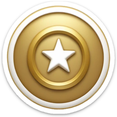 Golden circle with white star inside it  sticker
