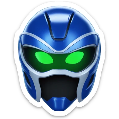 alien in blue-green power ranger helmet sticker