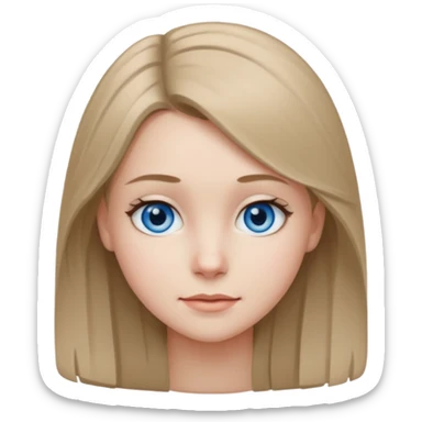 Teen girl with dark blond 1b hair and grey blue eyes and pale skin  sticker