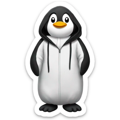 A guy dressed in a kigurumi penguin sticker