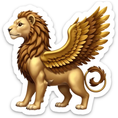 Grifin, lion body, wings sticker