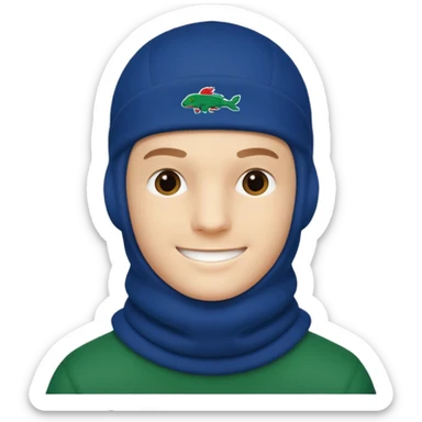 white boy lacoste balaclava with lacoste sticker