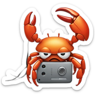 Mr crab repairing a phone sticker