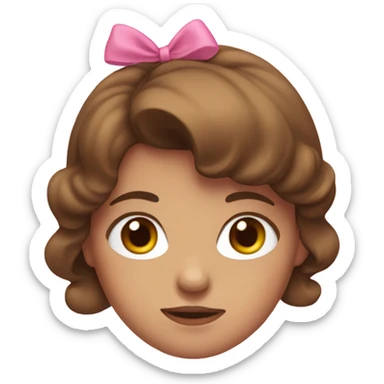 Girl with brown Hair and a bow pink in her hair sticker