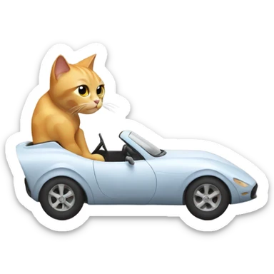 Cat riding in a fast car  sticker