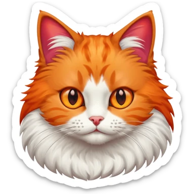 cat with red necklaced half body sticker