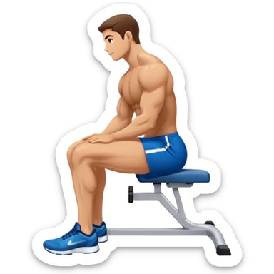 side-view seated calf-raise lower leg exercise sticker